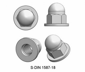 cap nut high form with flange M2,5